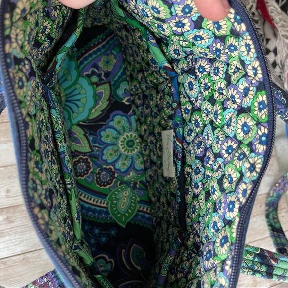 VERA BRADLEY GREEN BLUE SHOULDER BAG PAISLEY - Picture 7 of 10